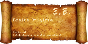 Bosits Brigitta névjegykártya